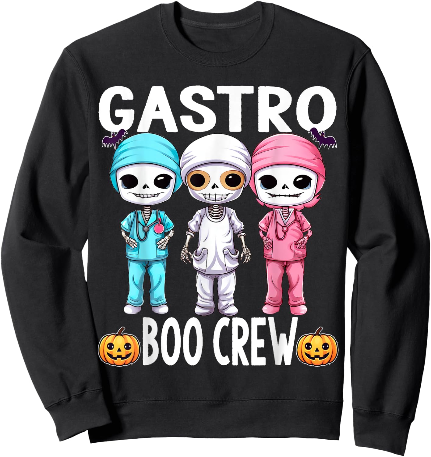 Gastro Nurse Doctor Halloween Crew Boo Funny Sweatshirt - Sweatshirt | Black