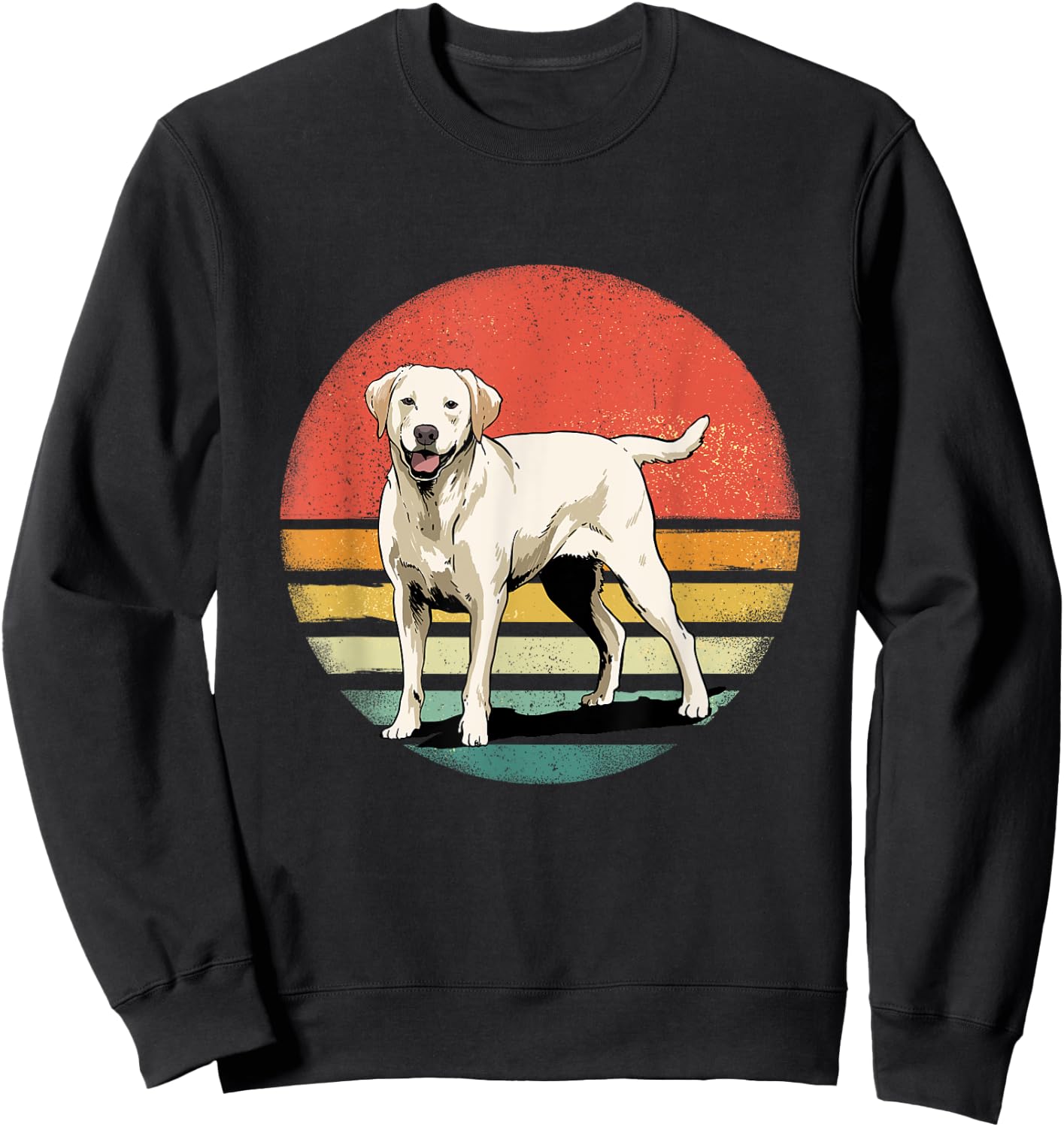 Labrador Retriever Dog Retro Labrador Lover Pet Lab Mom Dad Sweatshirt - Sweatshirt | Black