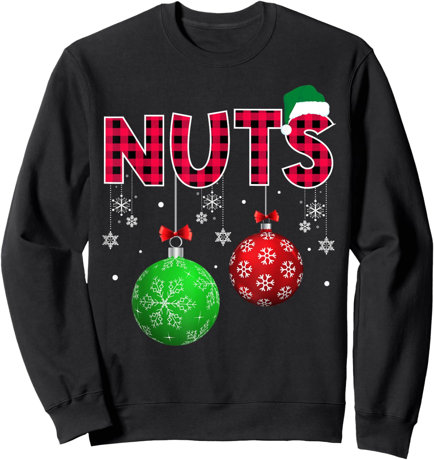 Chest Nuts Funny Adult Christmas Couple Matching Chestnuts Sweatshirt - Sweatshirt | Black