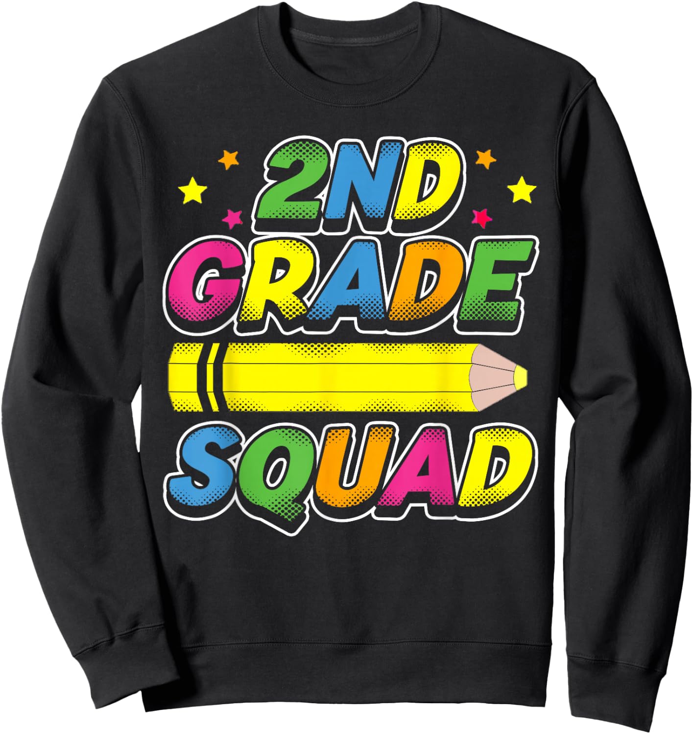 2nd Grade Squad, Teacher & Student Matching, Back To School Sweatshirt - Sweatshirt | Black