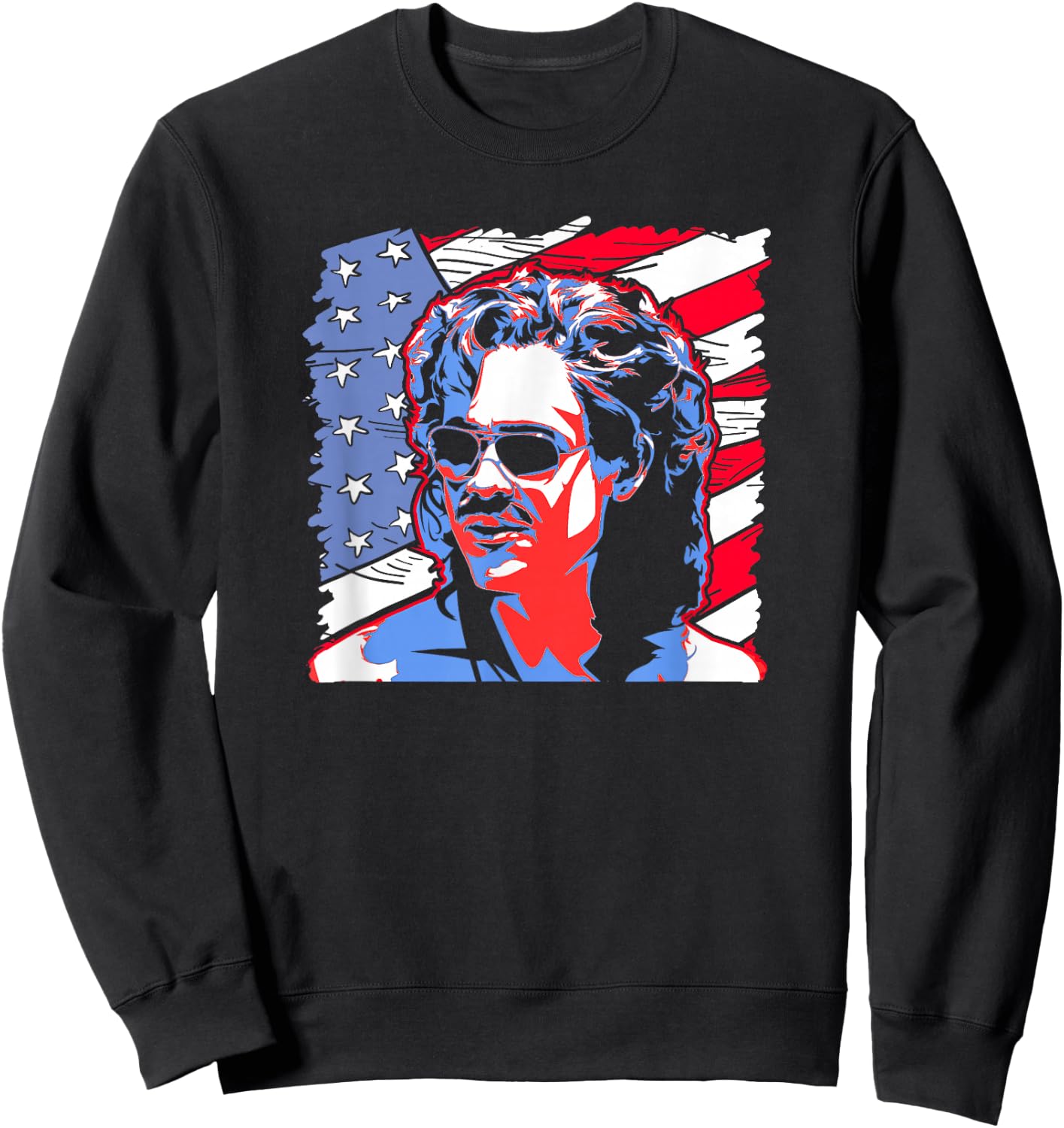 Stranger Things Billy Hargrove Flag USA Boy Americana Sweatshirt - Sweatshirt | Black
