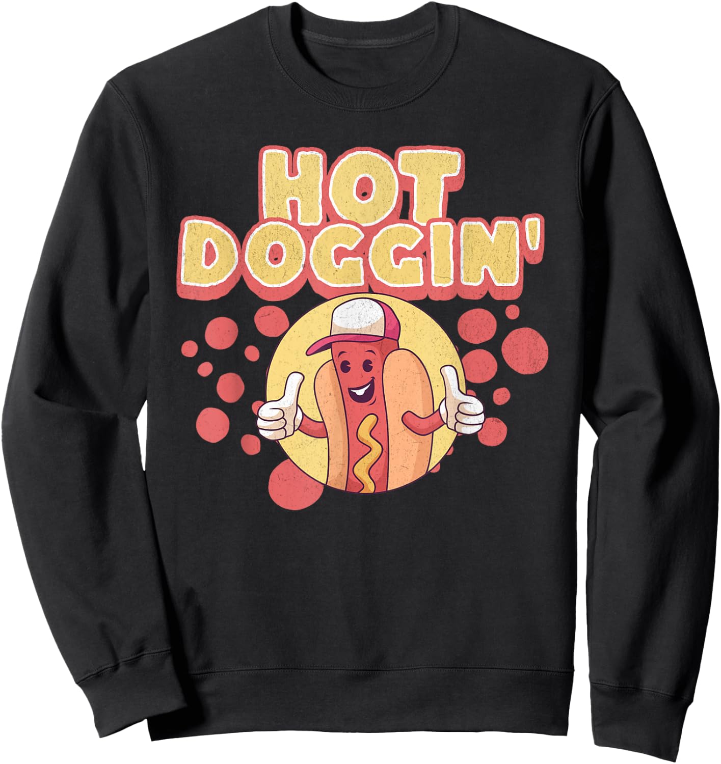 Funny Hot Dog Sausage Wiener Hot Doggin' Women Sweatshirt - Sweatshirt | Black