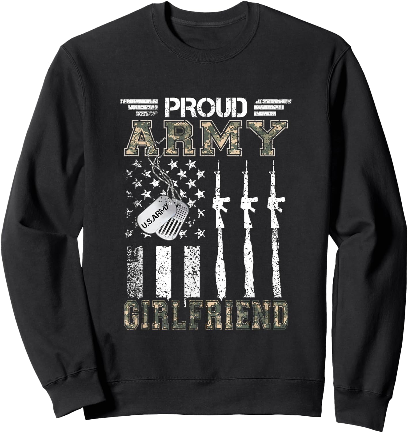Proud Army Girlfriend US Army Graduation Girlfriend Gifts Sweatshirt - Sweatshirt | Black