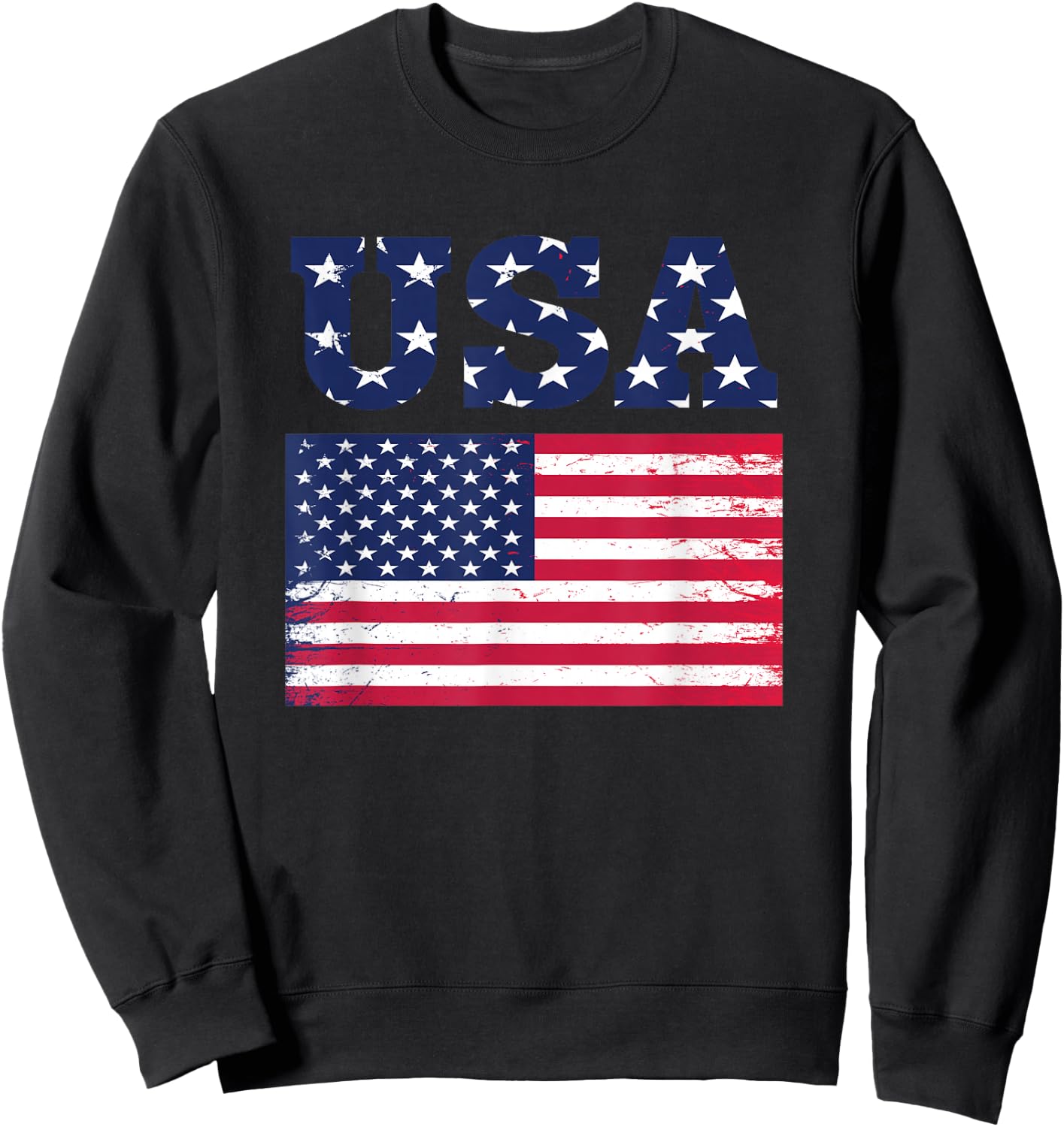 USA Name With American Flag For Americans Sweatshirt - Sweatshirt | Black