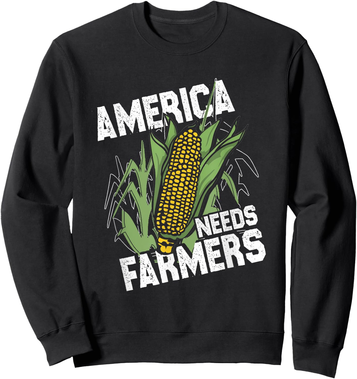 America Needs Farmers | Corn Farming | Harvest Farmer Sweatshirt - Sweatshirt | Black