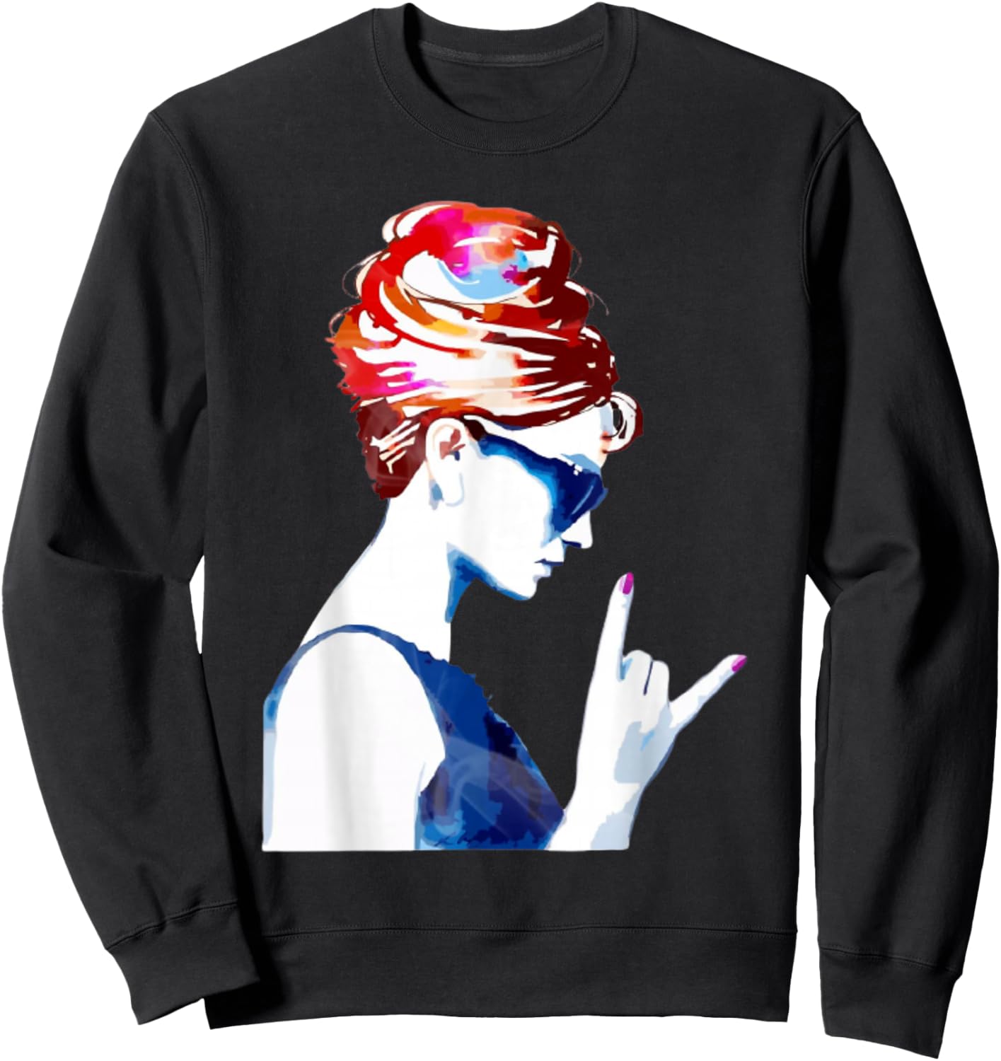 Hepburn Vintage Hollywood Rock N Roll Sweatshirt - Sweatshirt | Black