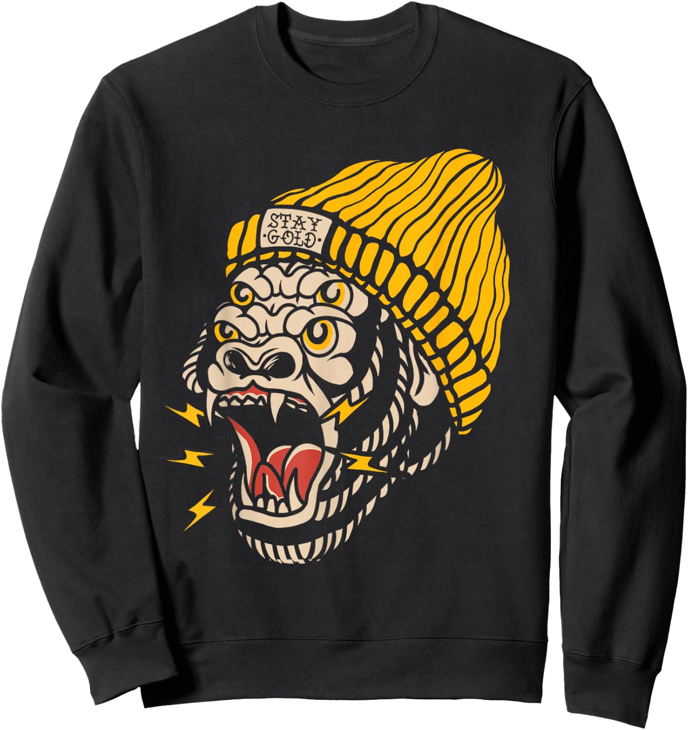 Gorilla Inked Flash Old School Ink Addict Traditional Tattoo Sweatshirt - Sweatshirt | Black