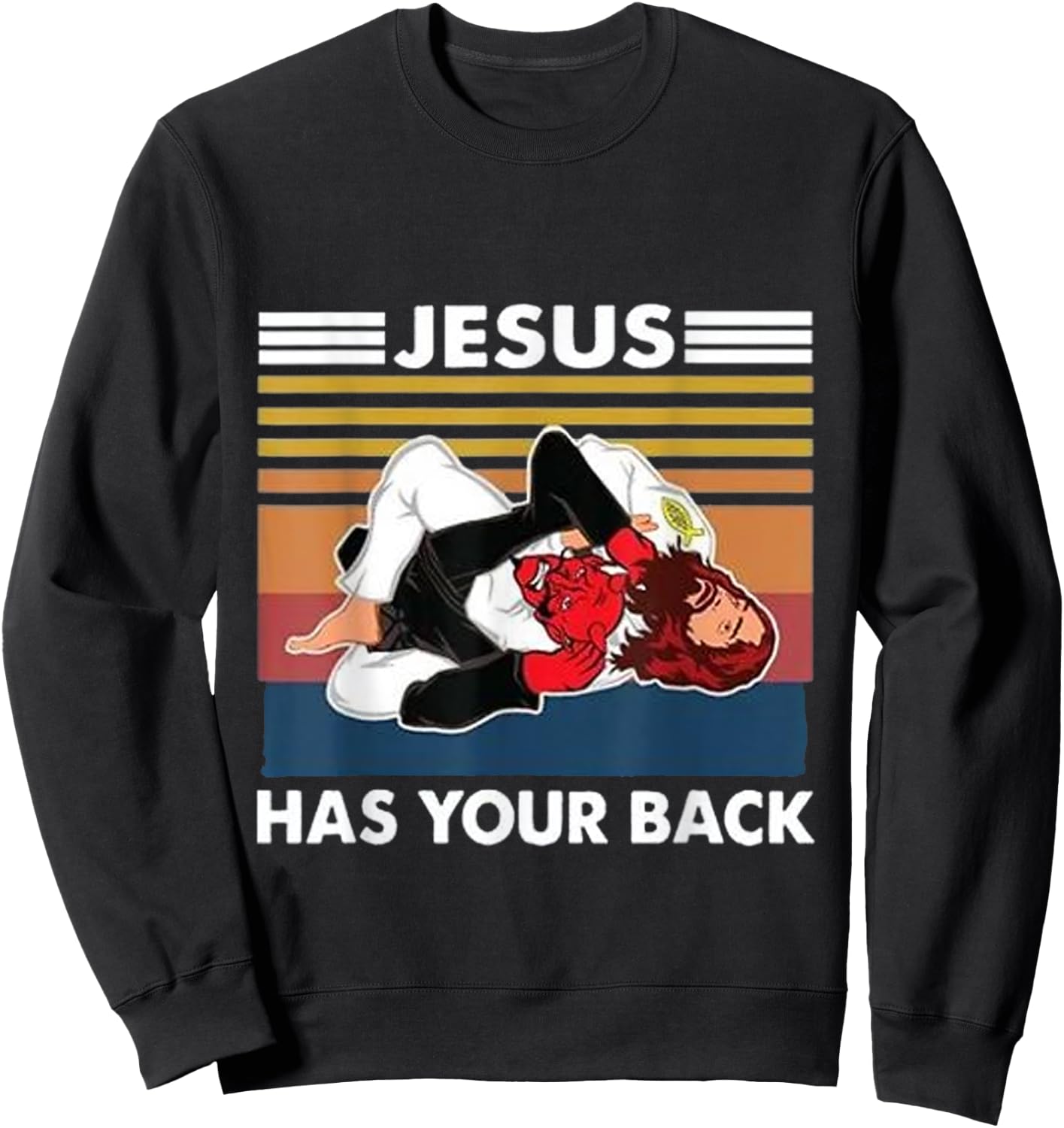 Jesus has your back Karate Sweatshirt - Sweatshirt | Black