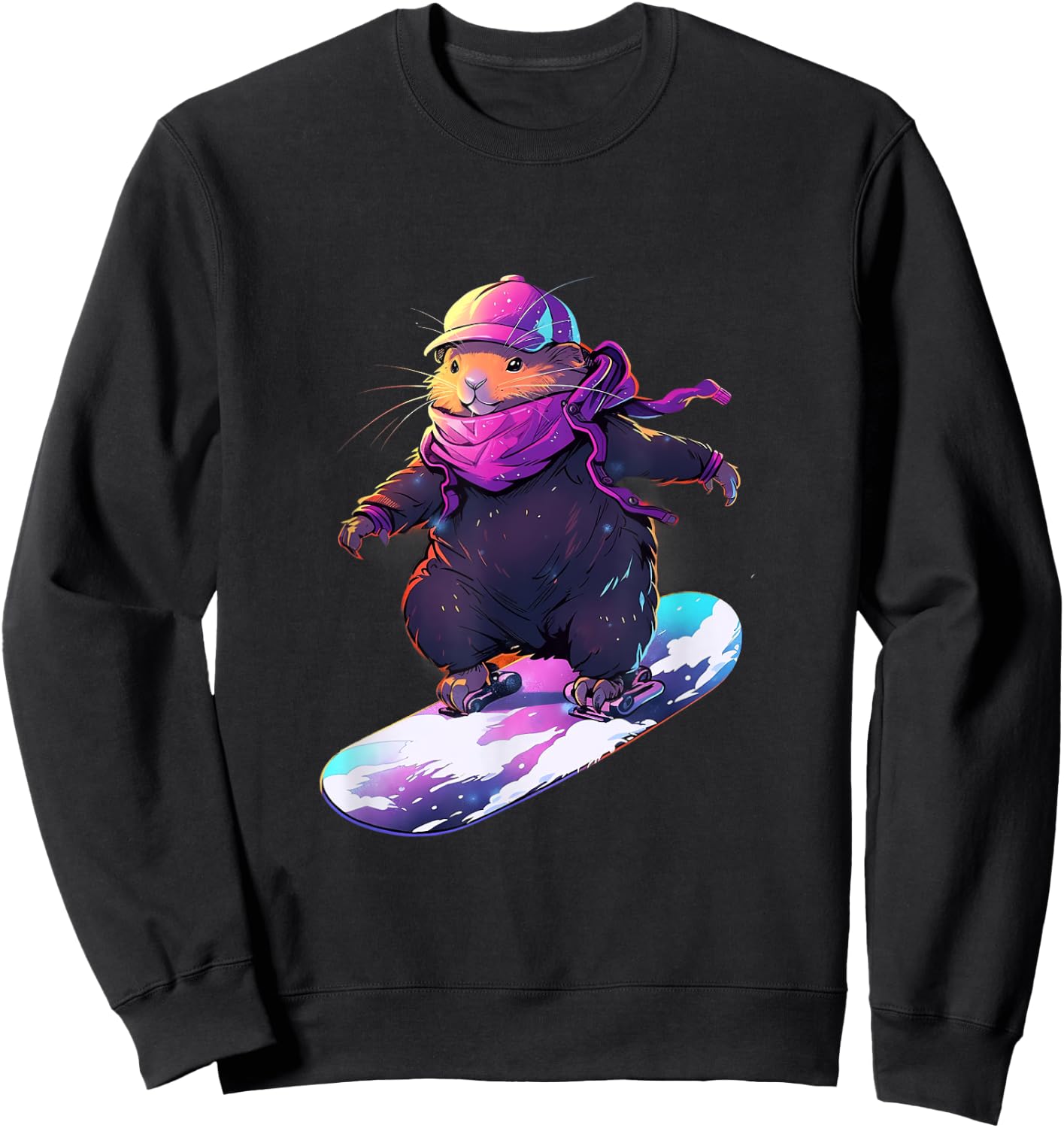 Capybara Snowboard Rider Snowboarder Snowboarder Snowboarder Snowbo Sweatshirt - Sweatshirt | Black