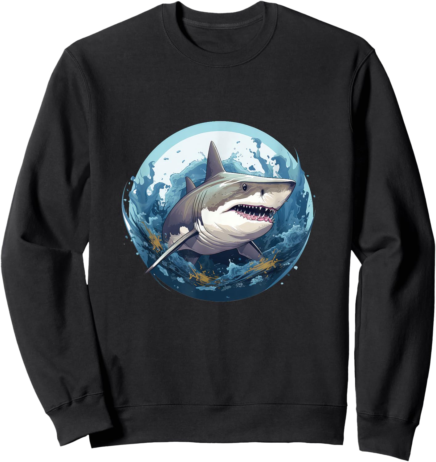 Vintage Shark Sweatshirt - Sweatshirt | Black