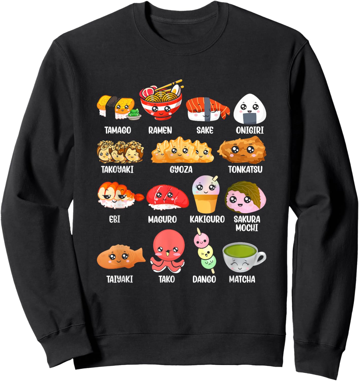 Funny Japanese Asian Food Fan Kawaii Ramen Sushi Japan Lover Sweatshirt - Sweatshirt | Black
