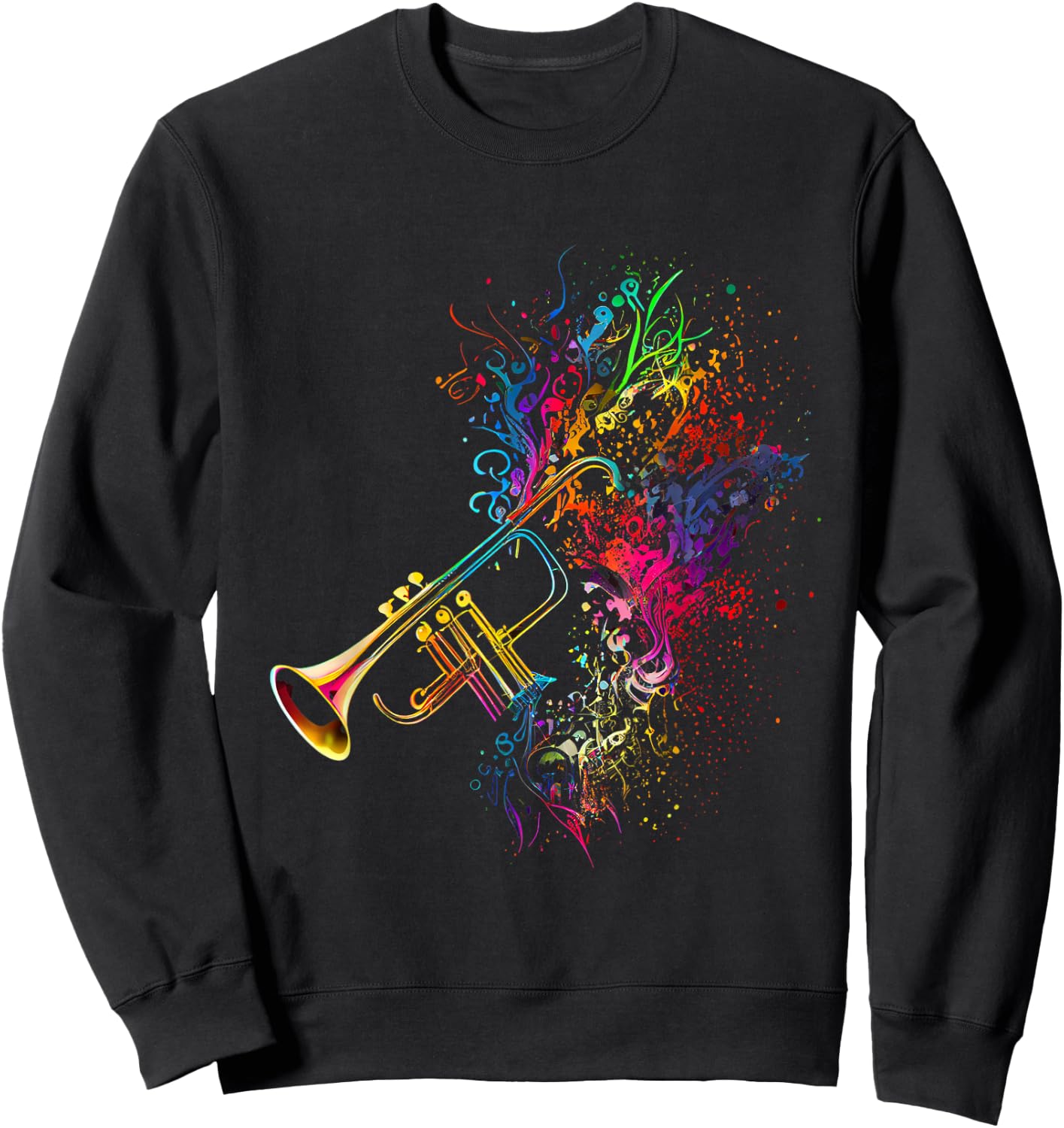 Trumpet Player Musician Gifts & Designs Men's Black Trumpet Trumpets Sweatshirt - Sweatshirt | Black