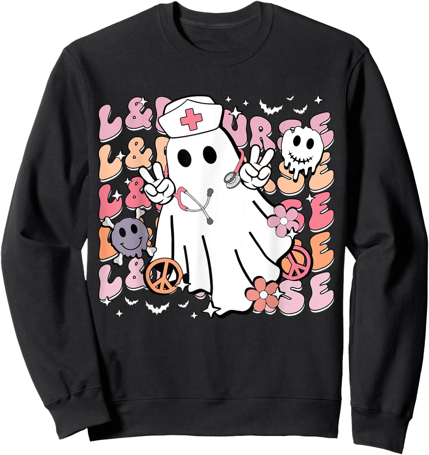 Groovy Labor & Delivery Funny Halloween Costume L&D Nurse Sweatshirt - Sweatshirt | Black