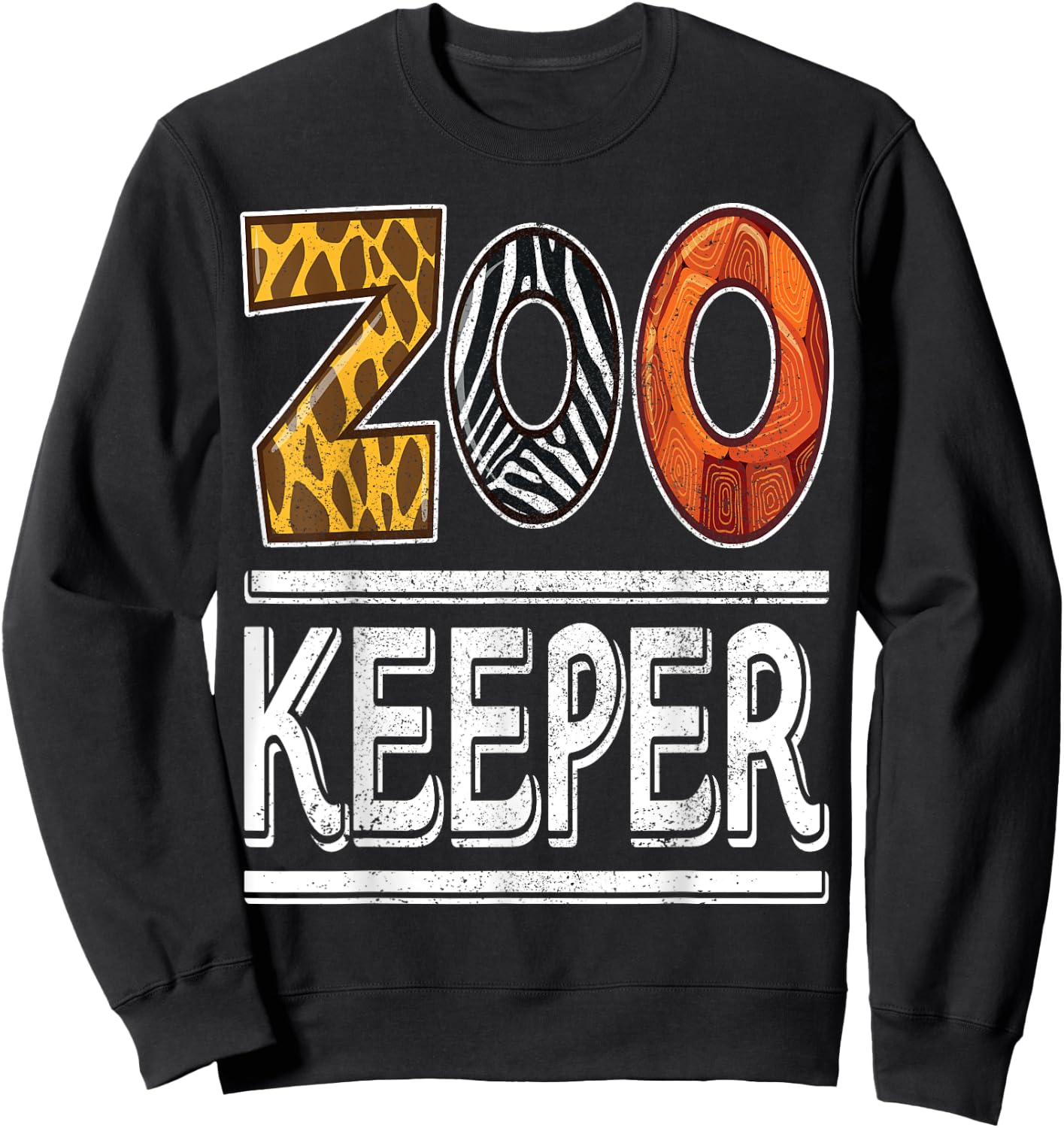 Zookeeper Safari Costume Adult Kids Animal Print Zoo Keeper Sweatshirt - Sweatshirt | Black