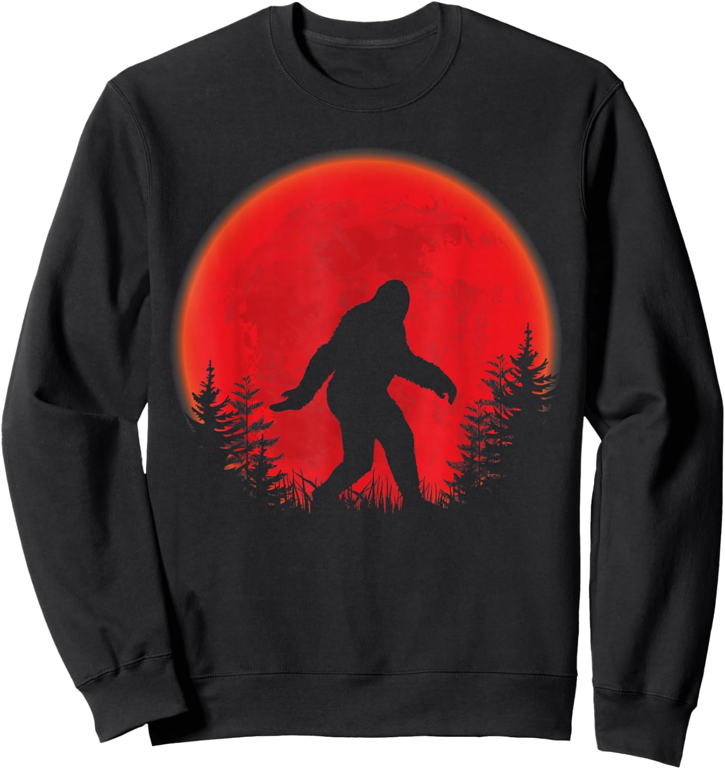 Halloween Shirt Boys Kids Blood Moon Bigfoot Sweatshirt - Sweatshirt | Black