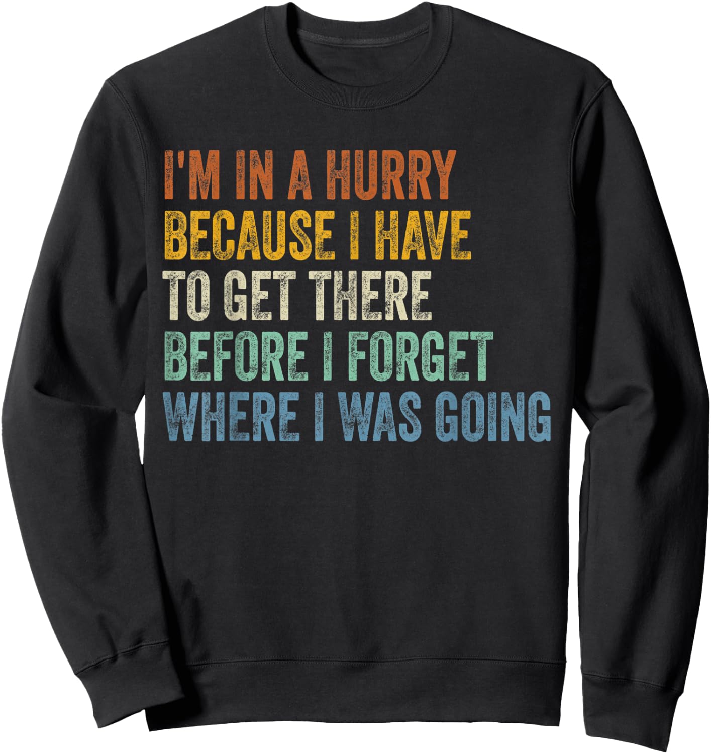 I'm In A Hurry Because I Have To Get There Before I Forget Sweatshirt - Sweatshirt | Black