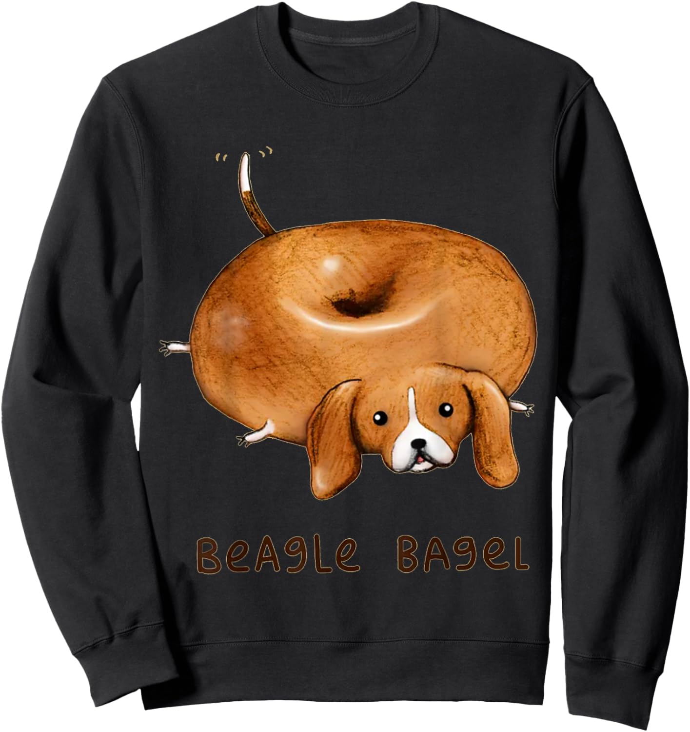 Beagle Bagel - Funny Cute Dog Women Kids Sweatshirt - Sweatshirt | Black