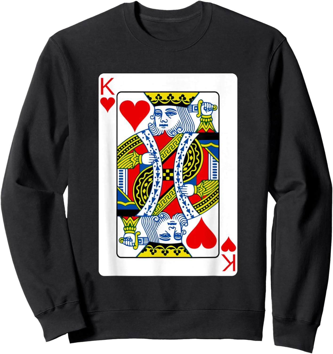King Of Hearts Playing Card Valentine Costume Sweatshirt - Sweatshirt | Black
