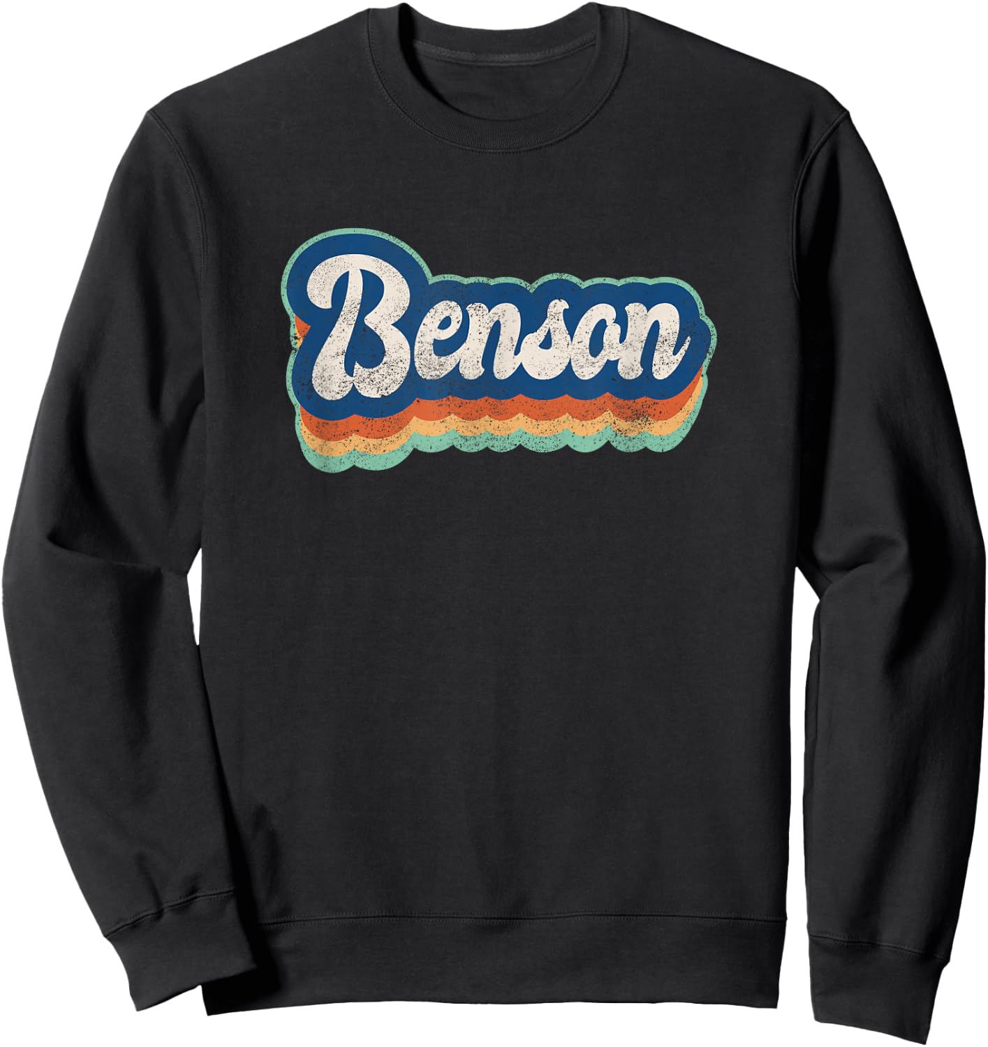 Benson First Name Boy Vintage Style 70s 80s Personalized Sweatshirt - Sweatshirt | Black