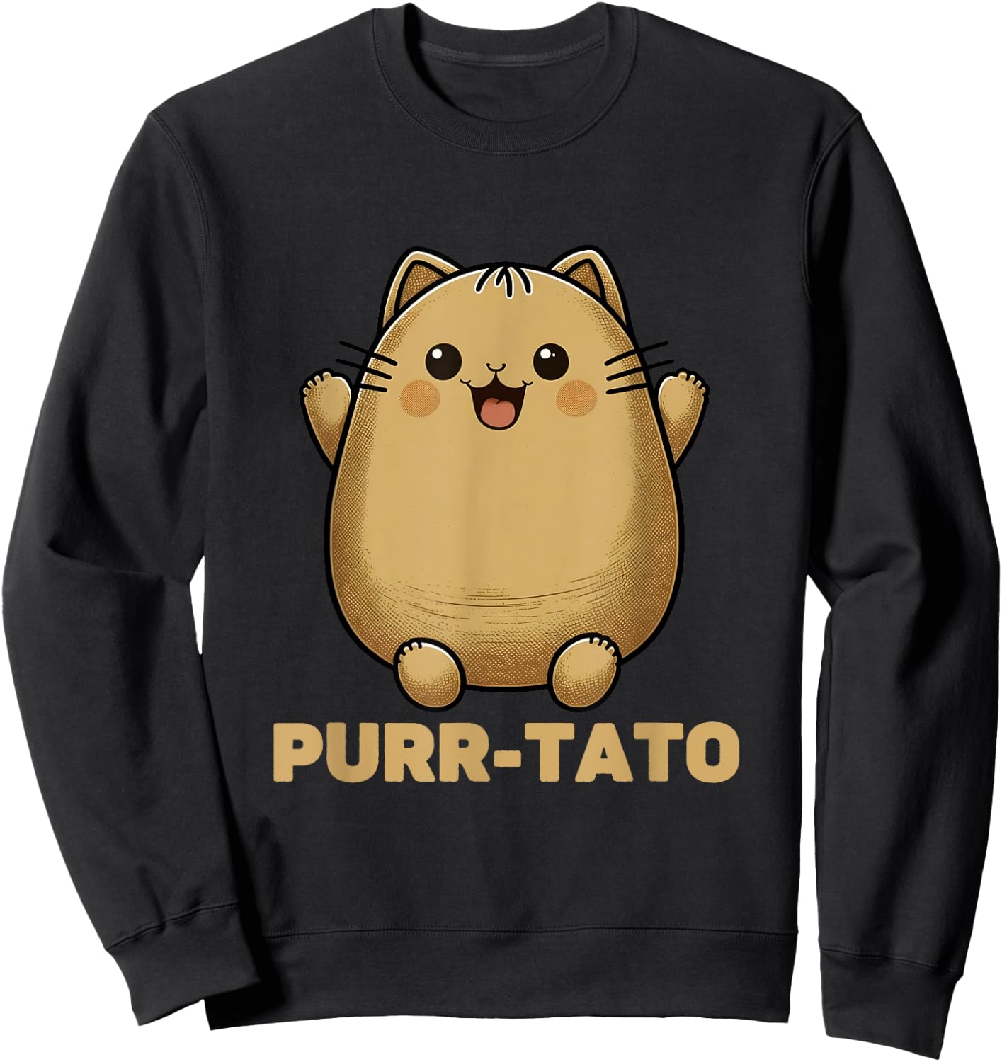 Cute Purr-Tato Potato Cat Lover Potato Lover Men Women Girls Kids Sweatshirt - Sweatshirt | Black