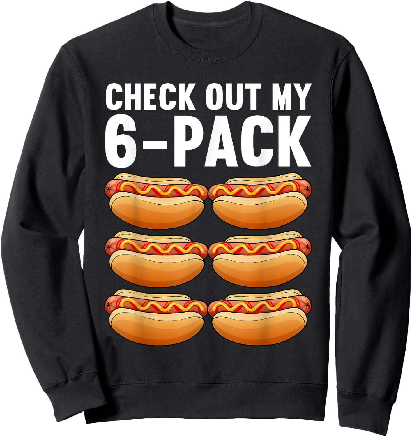 Funny Hot Dog Design Women Sausage Food Hotdog Lover Sweatshirt - Sweatshirt | Black
