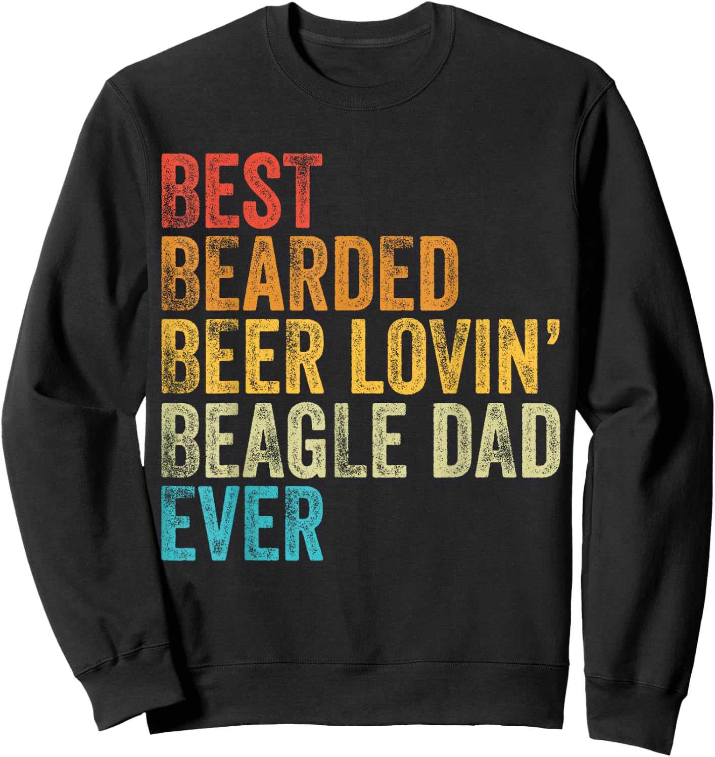 Best Bearded Beer Lovin Beagle Dad Pet Lover Dog Owner Retro Men Sweatshirt - Sweatshirt | Black