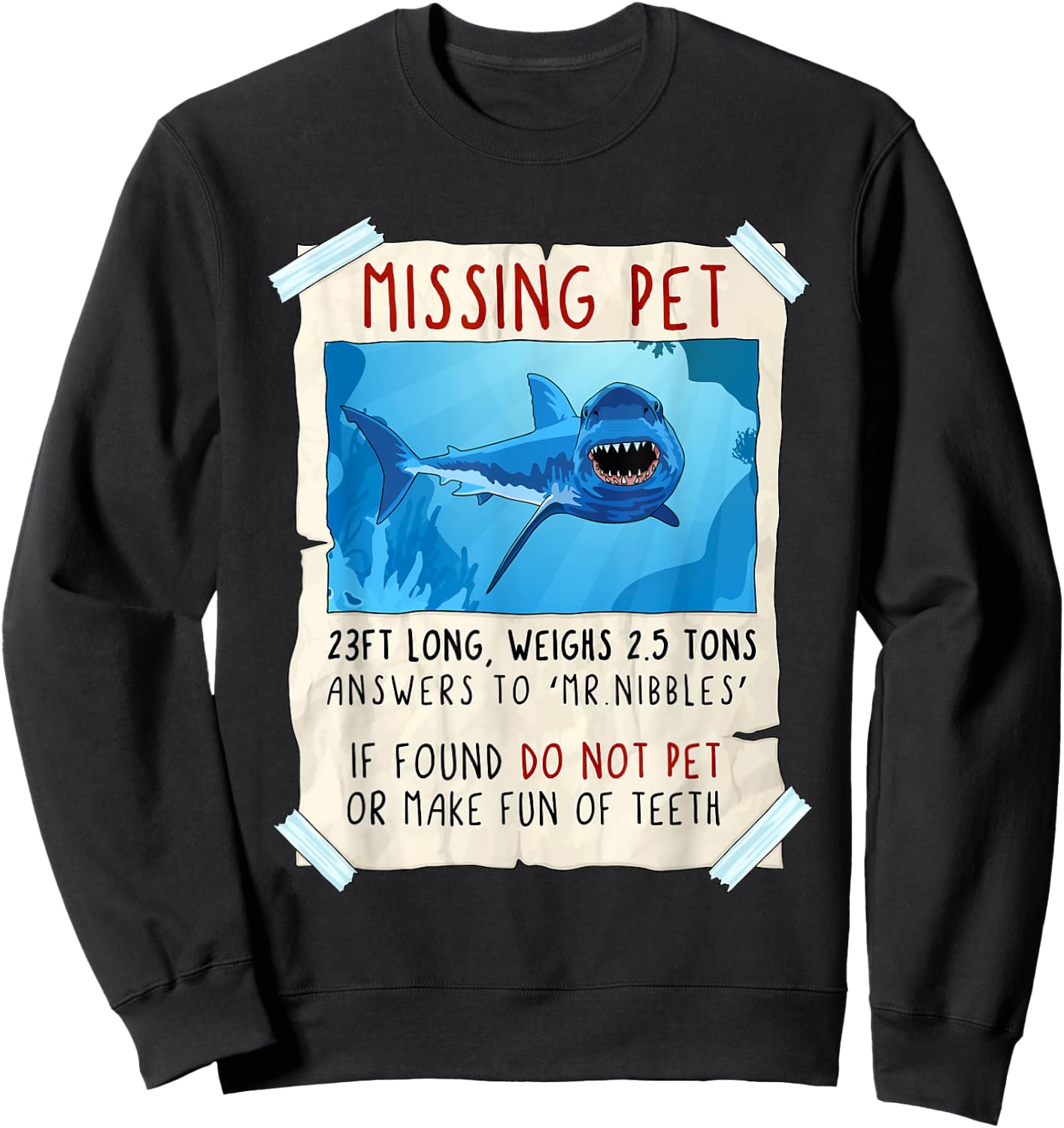 Funny Shark Lover, Shark Art, Sea Animals, Shark Sweatshirt - Sweatshirt | Black