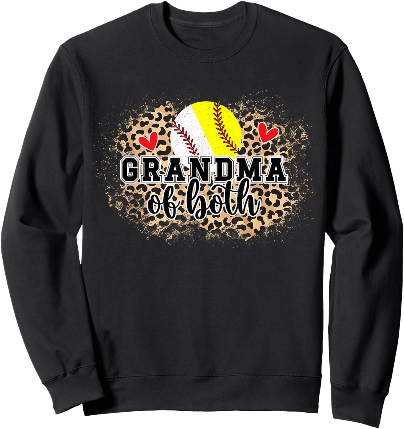 Grandma Of Both Baseball Softball Grandma Sweatshirt - Sweatshirt | Black
