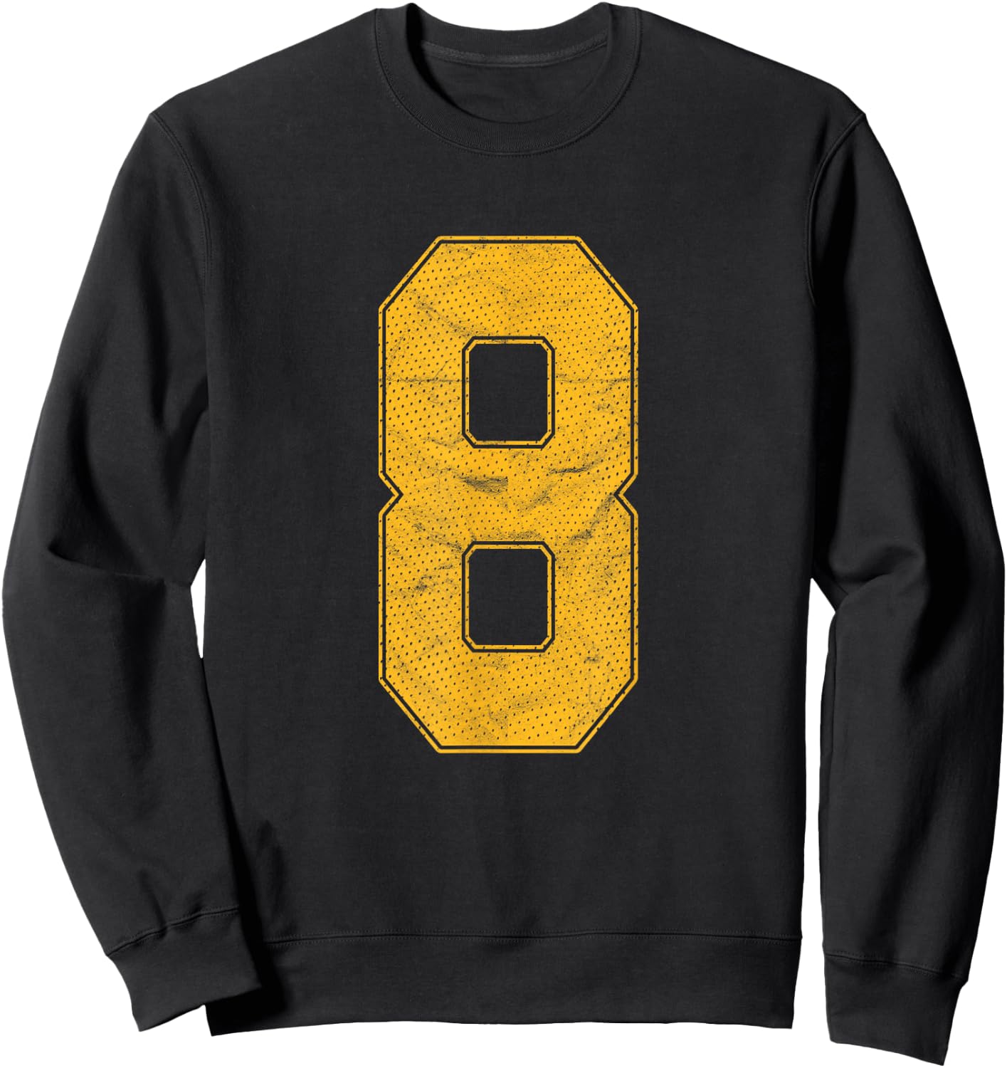 Number 8 Numbered Uniform Sports Team Jersey 8th Birthday Sweatshirt - Sweatshirt | Black