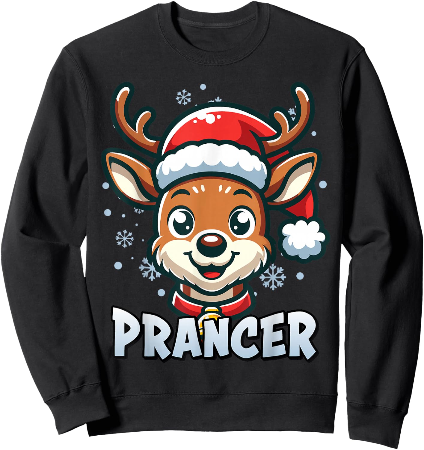 Santa’s Reindeer Prancer Xmas Group Costume Sweatshirt - Sweatshirt | Black