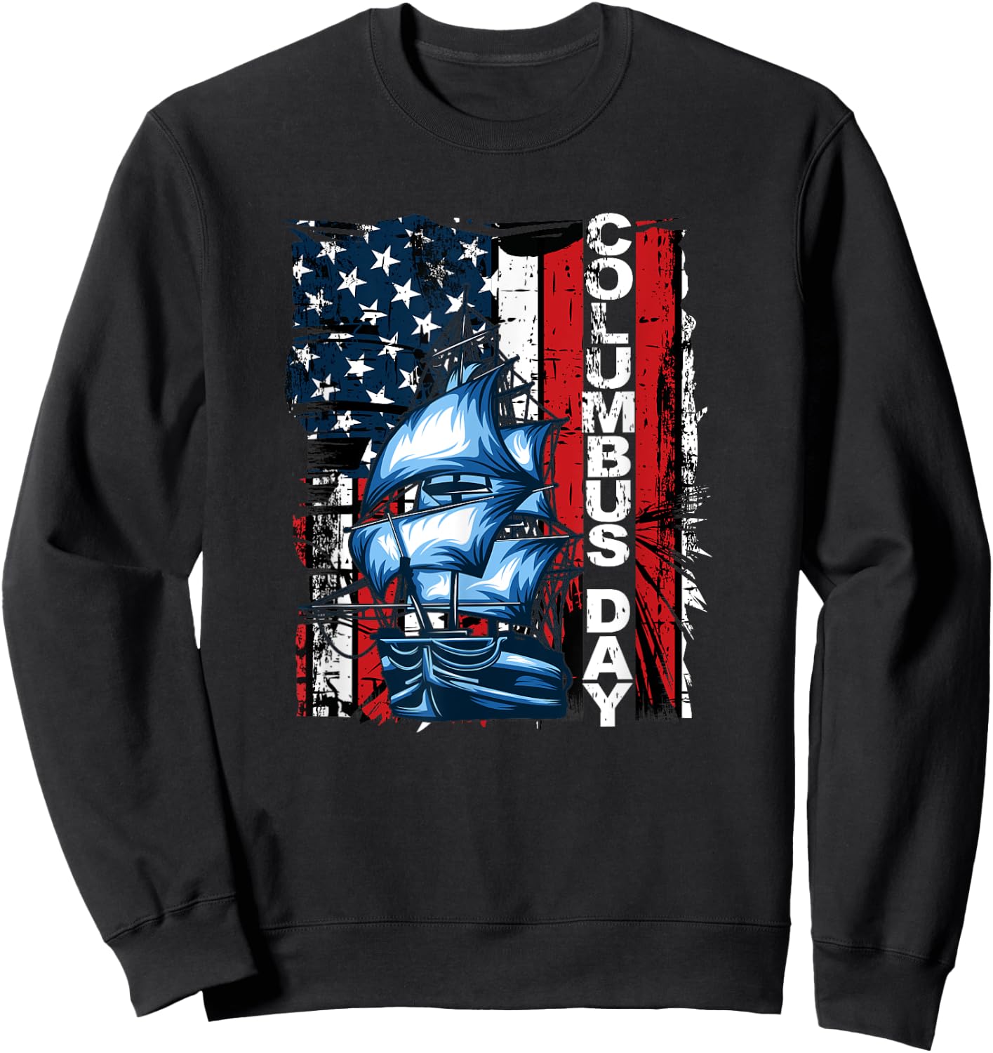American History Day Christopher Columbus Sweatshirt - Sweatshirt | Black