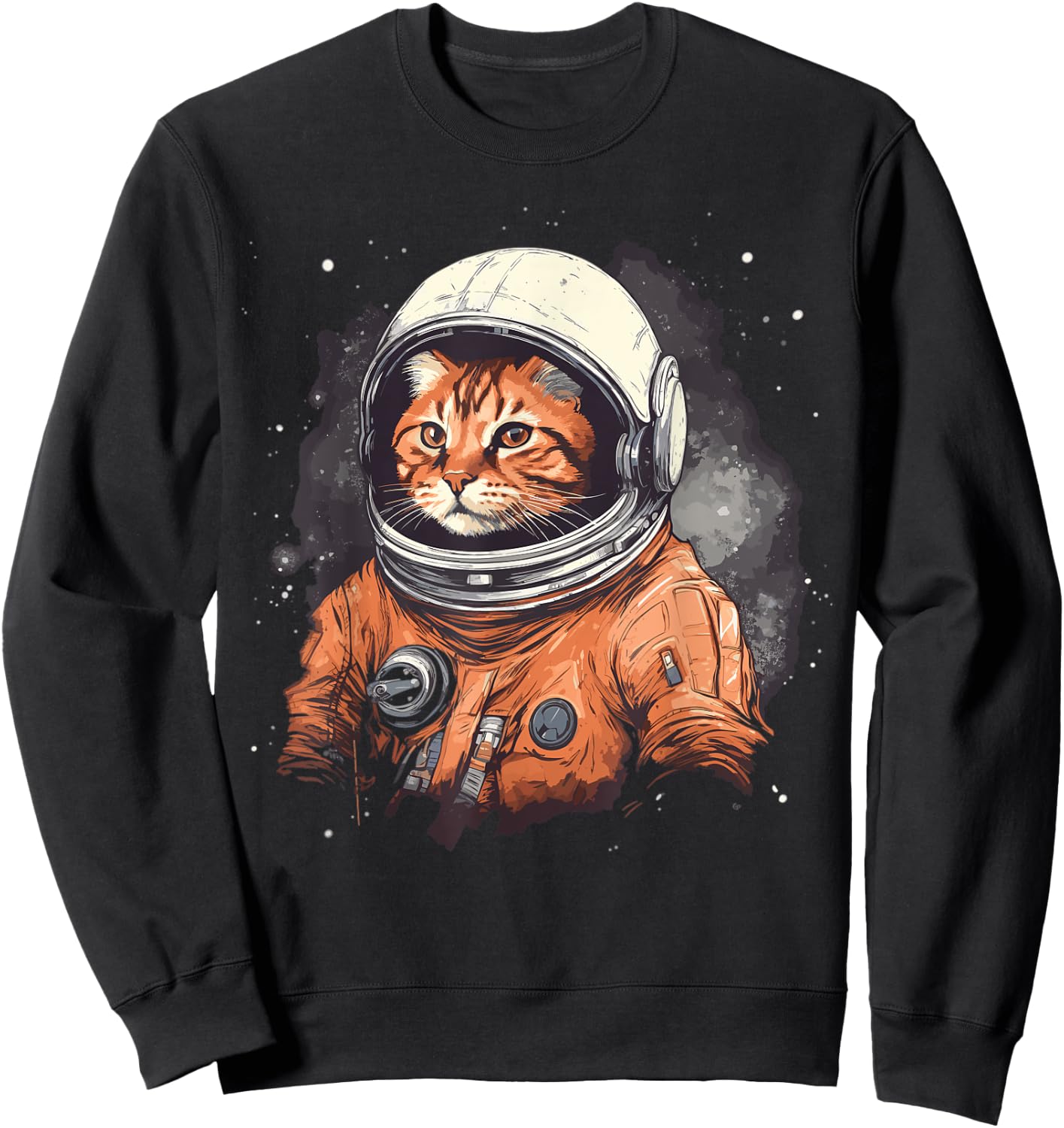 Red Cat In Astronaut Suit In Space Astronaut Cats Men Women Girls Kids Sweatshirt - Sweatshirt | Black