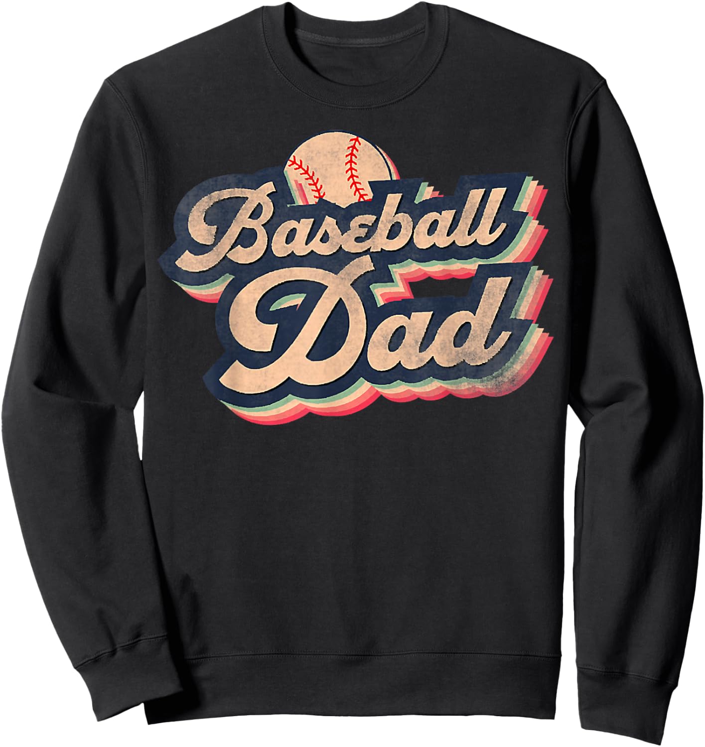 Retro Vintage Baseball Dad, T-Ball Dad, Ball Fathers Day Sweatshirt - Sweatshirt | Black