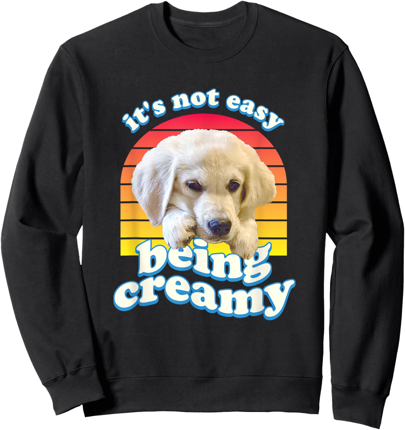 English Cream Golden Retriever Funny ECGR Puppy Vintage 80's Sweatshirt - Sweatshirt | Black