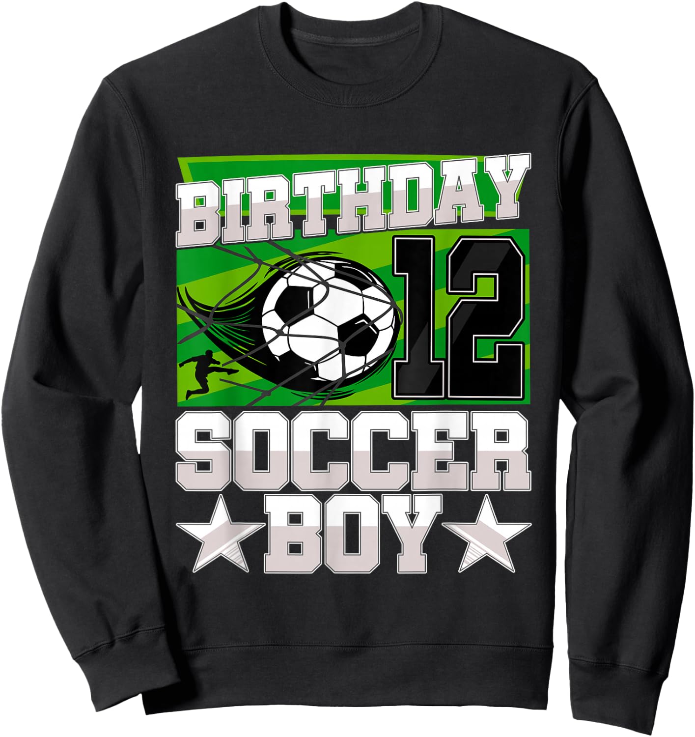 Soccer Birthday Party - 12th Birthday Boy 12 Years Old Sweatshirt - Sweatshirt | Black