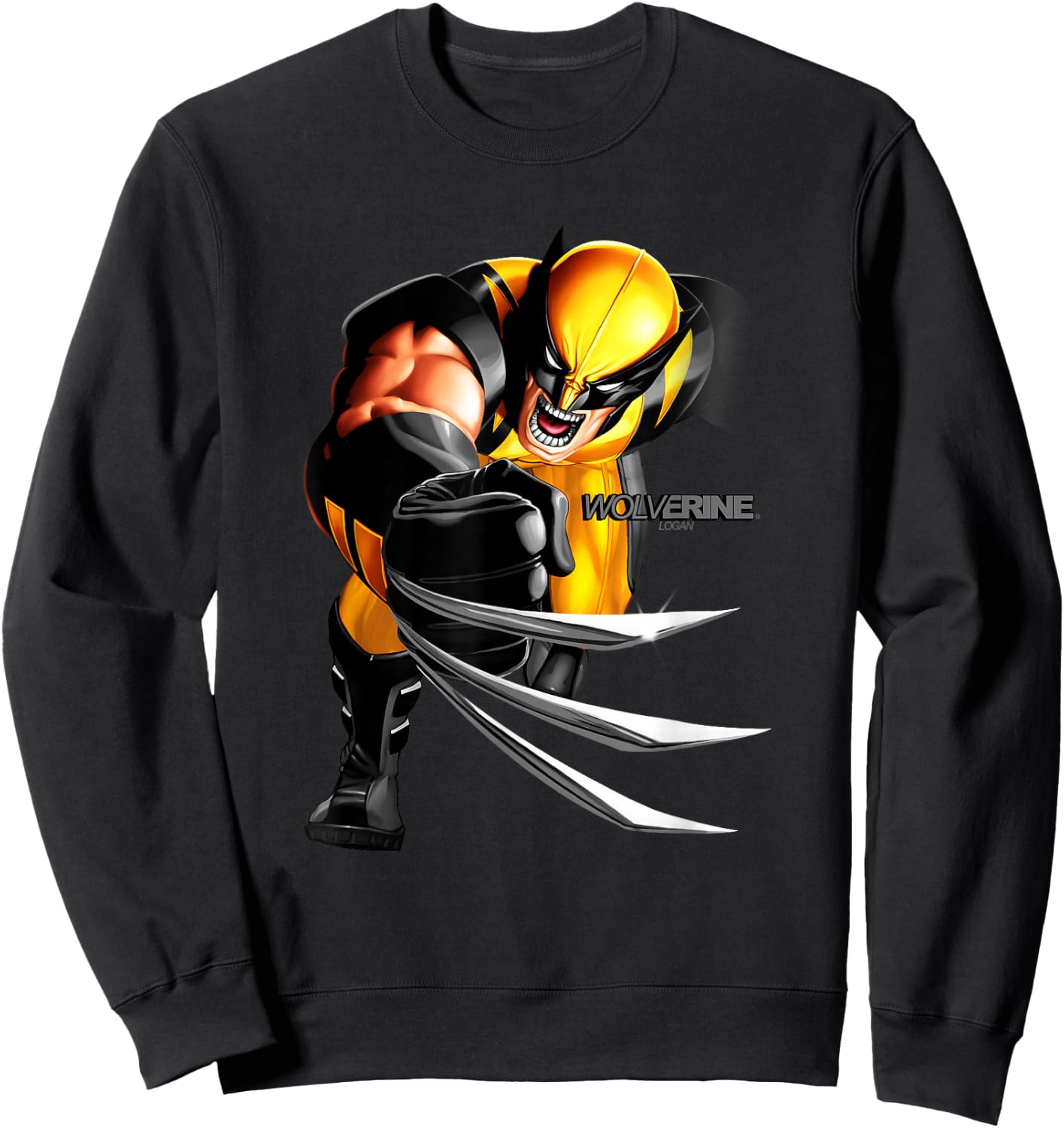 Marvel Wolverine Classic Ferocious Logan Claw Portrait Sweatshirt - Sweatshirt | Black