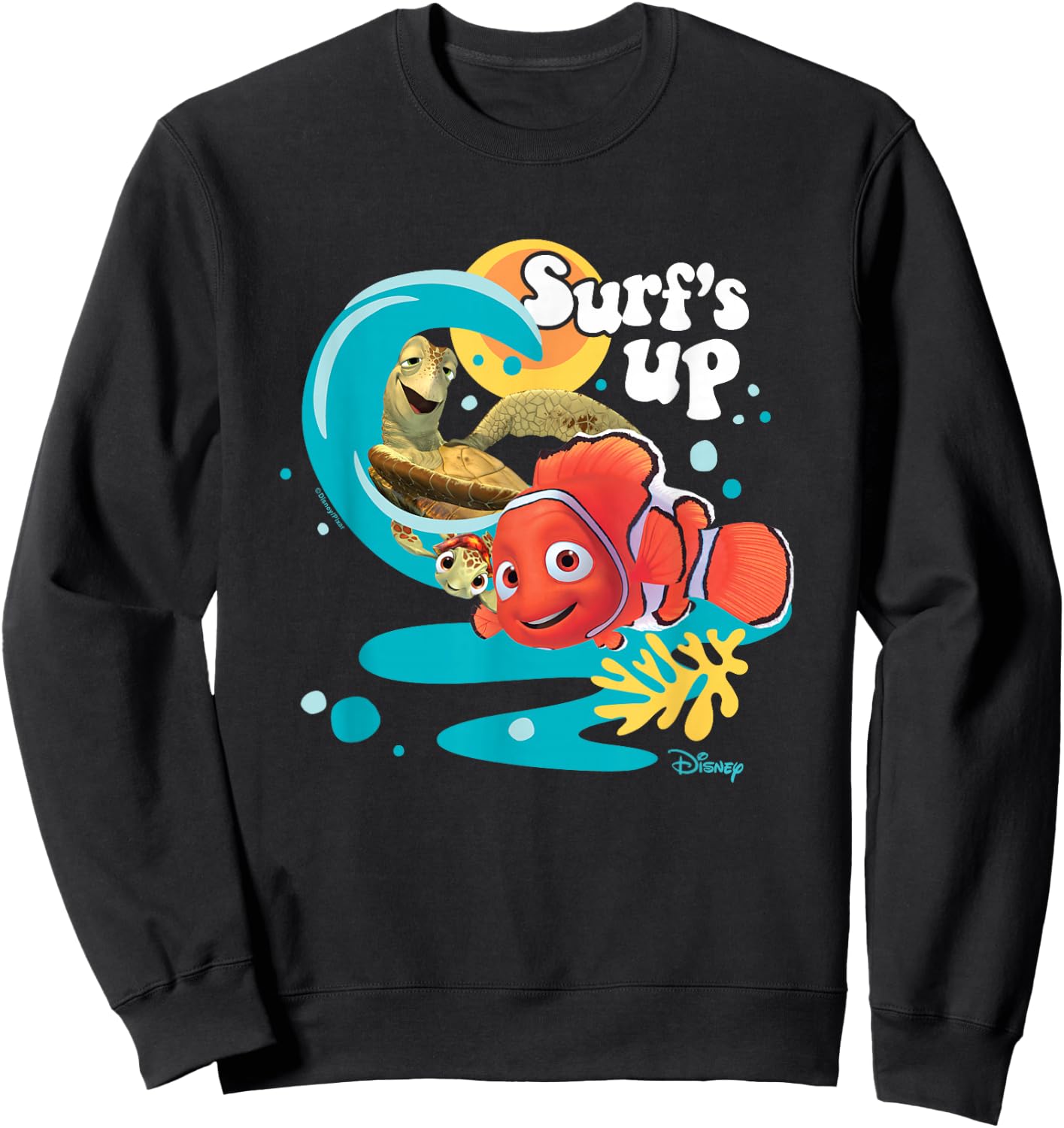 Finding Nemo - Crush Squirt Nemo Surfs Up Sweatshirt - Sweatshirt | Black