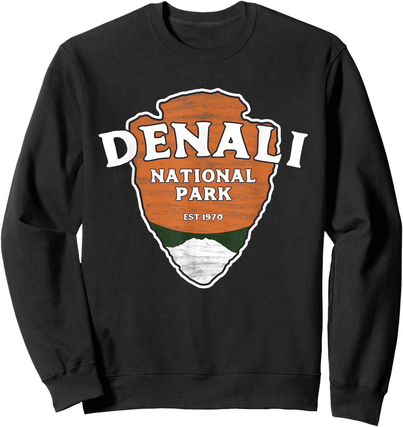 Denali National Park Classic Style Arrowhead Sign Sweatshirt - Sweatshirt | Black