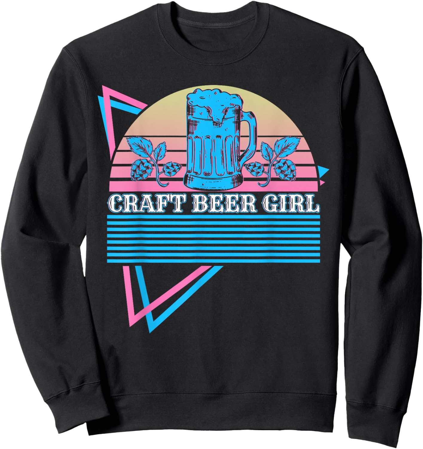 Craft Beer Girl Retro Craft Beer Girl Sweatshirt - Sweatshirt | Black