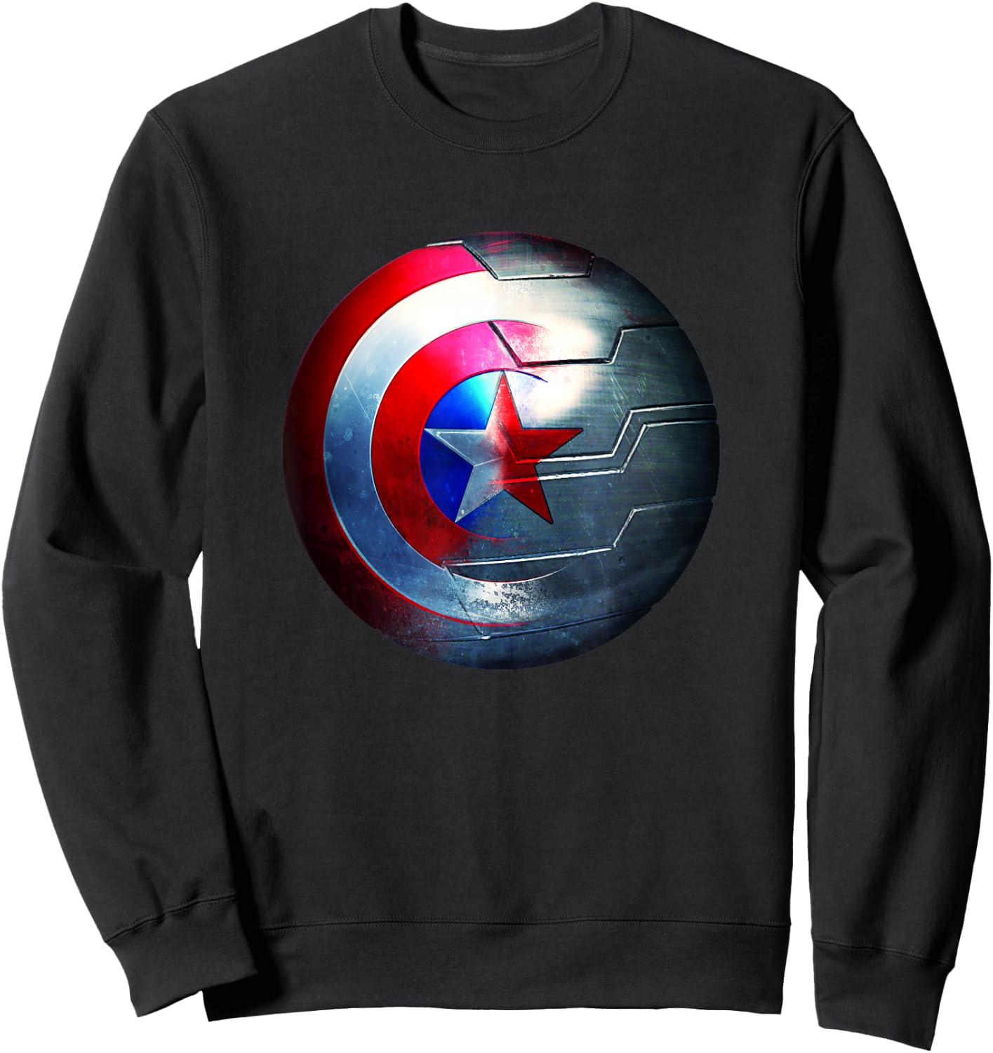 Marvel Comics Retro Classic Cap's Shield & Bucky's Arm Logo Sweatshirt - Sweatshirt | Black