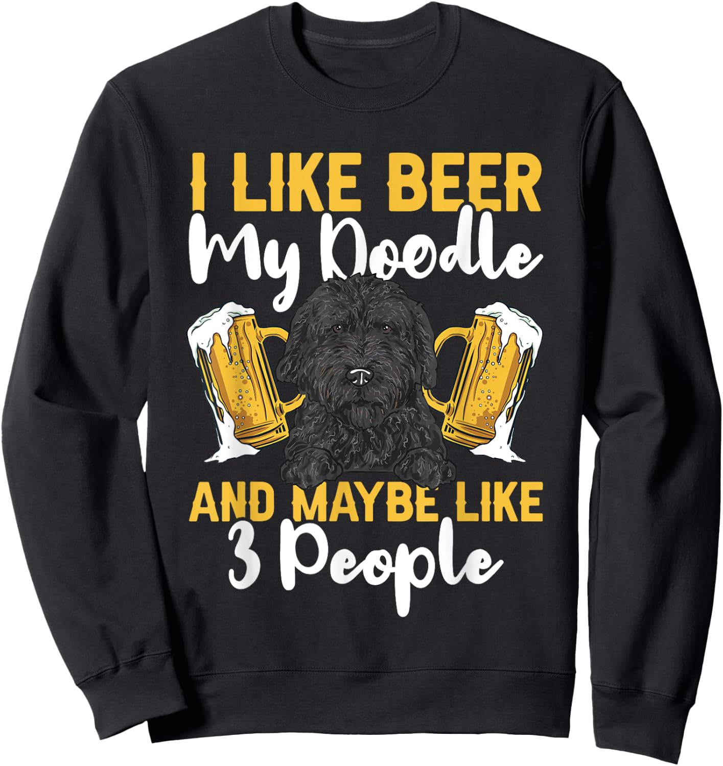 Black Goldendoodle Beer Doodle Dog Sweatshirt - Sweatshirt | Black