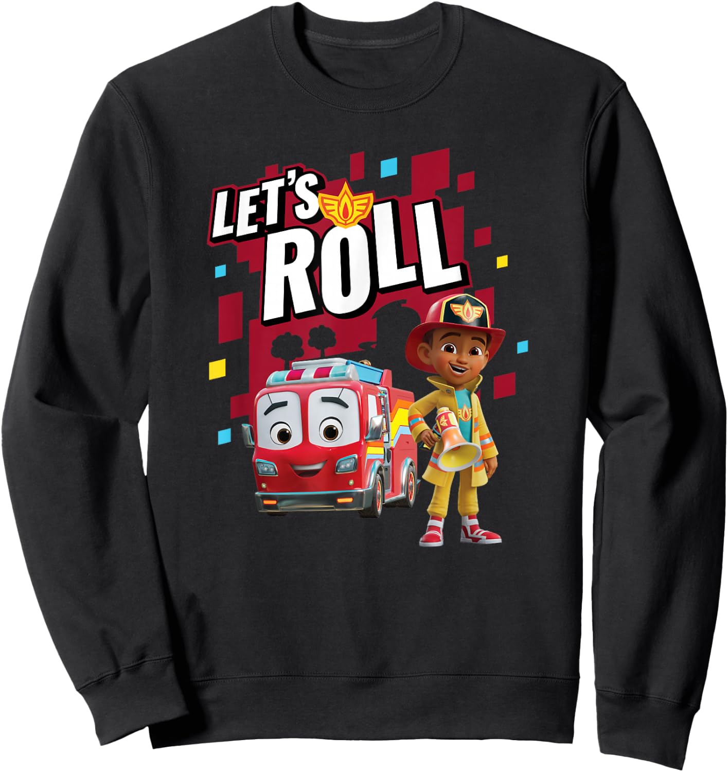 Disney Firebuds Bo & Flash Firetruck Let's Roll! Sweatshirt - Sweatshirt | Black