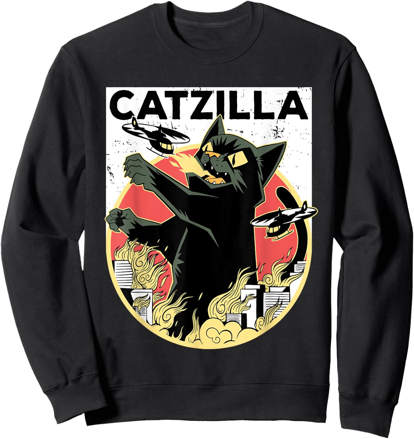 CATZILLA Black Cat Apparel | Catzilla Sweatshirt - Sweatshirt | Black