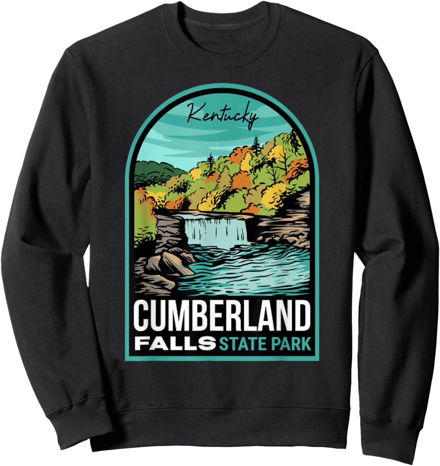 Funny Cumberland Falls State Park Kentucky Love Hiking Sweatshirt - Sweatshirt | Black