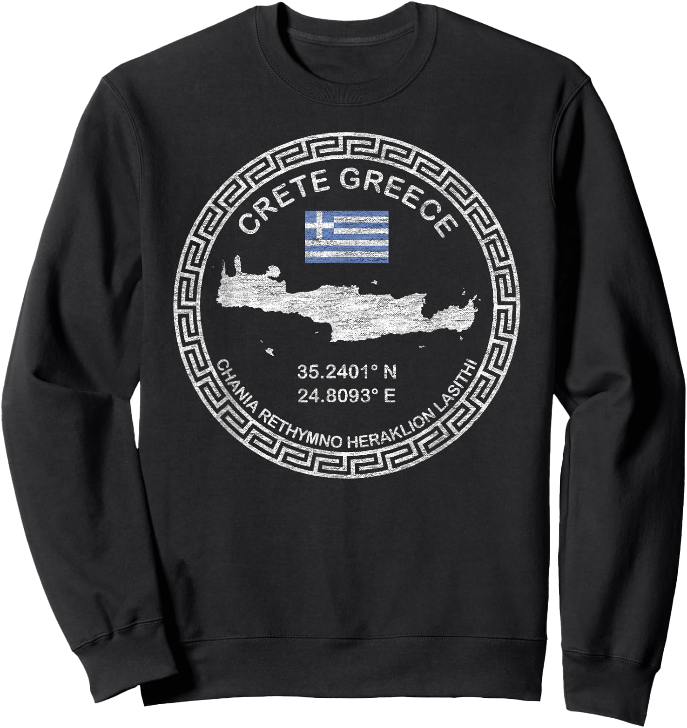Crete Greece Chania Heraklion Rethymno Lasithi Crete Sweatshirt - Sweatshirt | Black