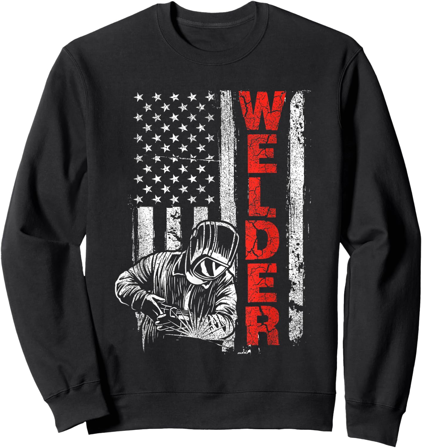 Welder - USA American Welding Worker Metalworking Lover Small Sweatshirt - Sweatshirt | Black