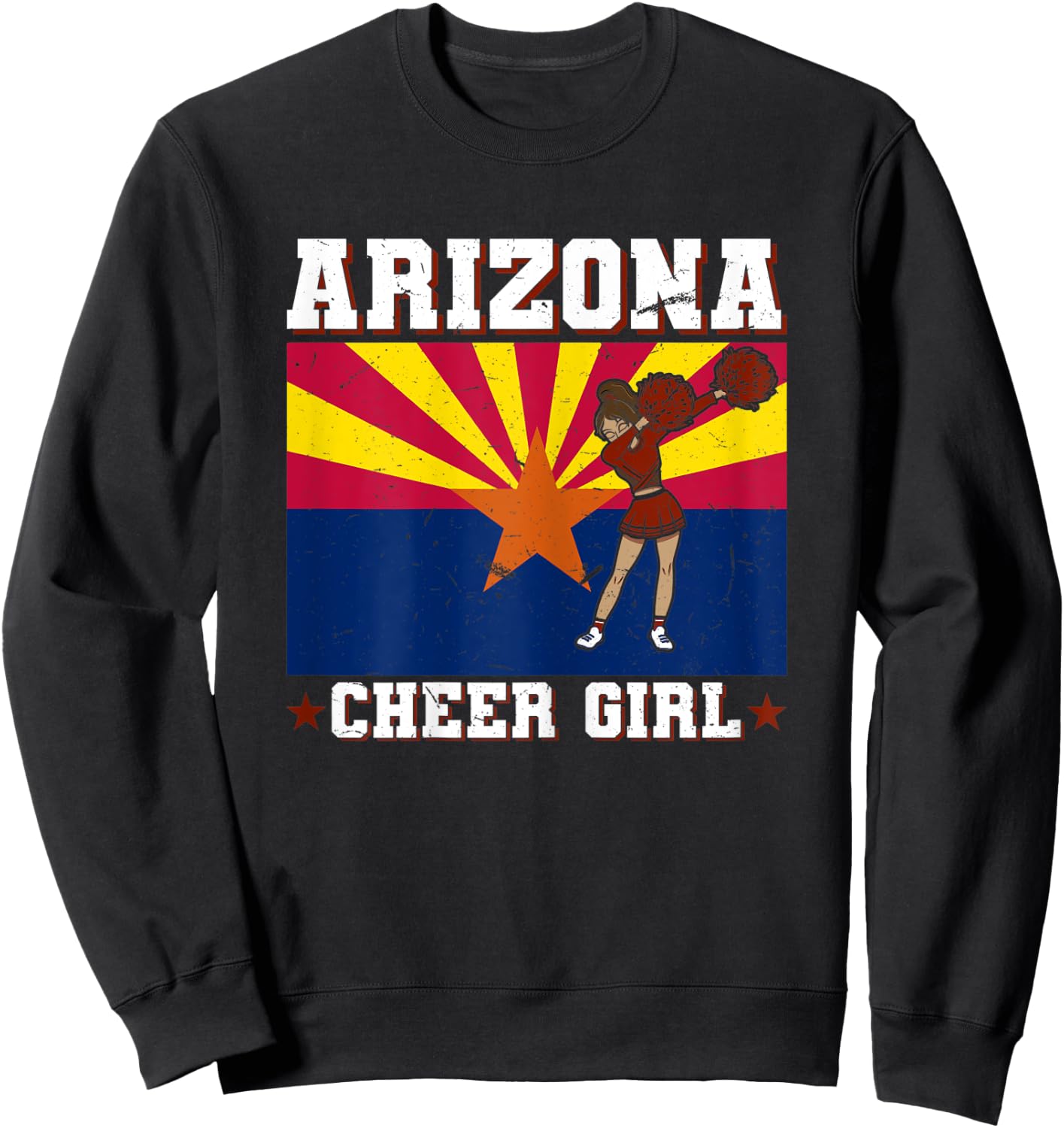 Cheerleading Teen Dabbing Cheerleader Graphic Arizona Sweatshirt - Sweatshirt | Black