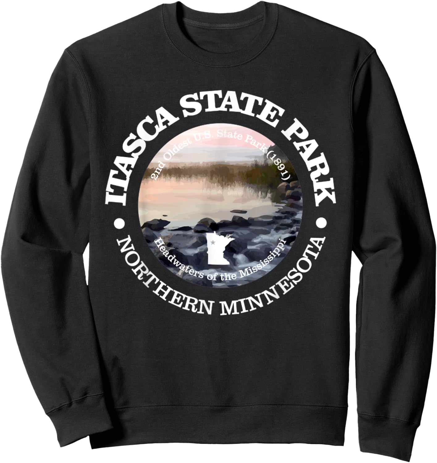 Itasca State Park Funny Minnesota Itasca State Park Sweatshirt - Sweatshirt | Black