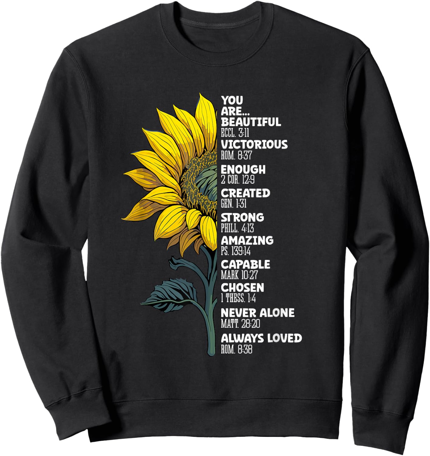 You Beautiful And Enough Created Strong Christian Sweatshirt - Sweatshirt | Black