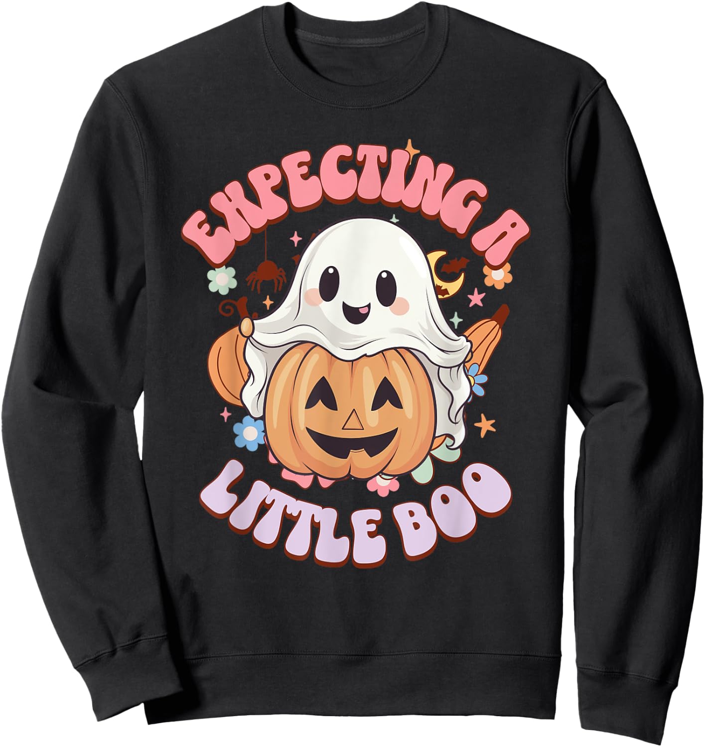 Halloween Pregnancy Mom To Be Expecting Little Boo Sweatshirt - Sweatshirt | Black